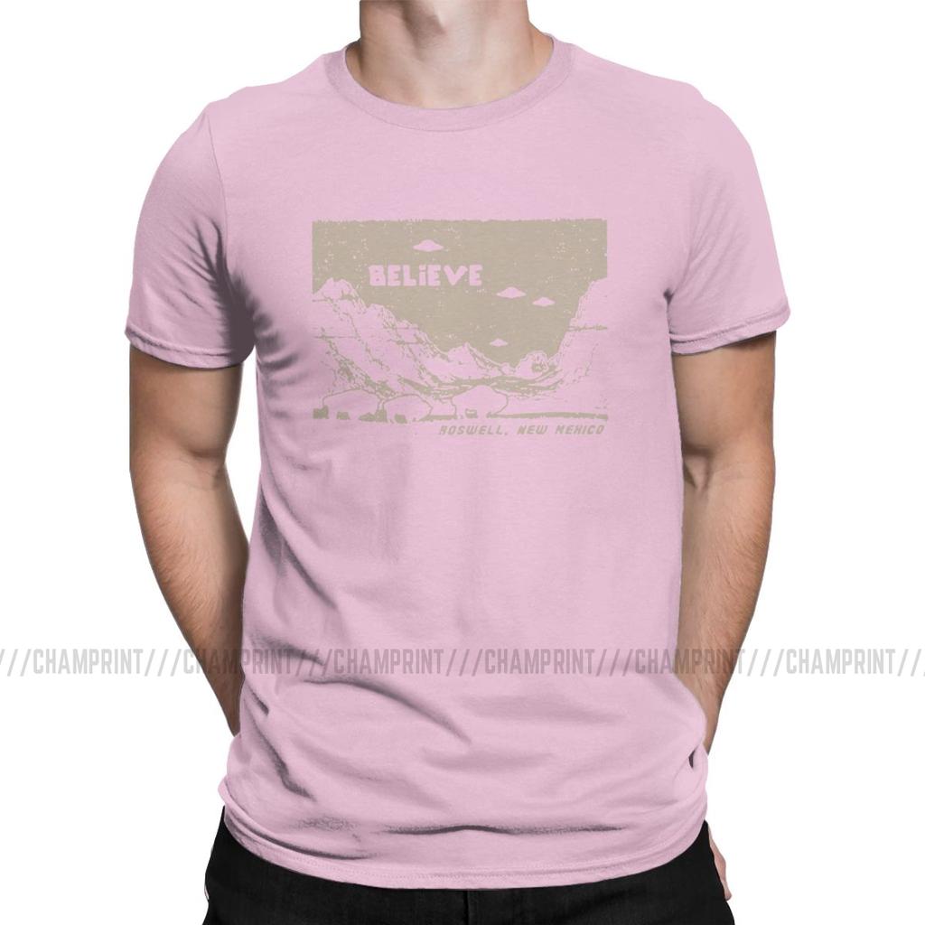 Ufo Flying Saucer T Shirts For Men Pure Cotton Funny T Shirt Round Collar I Want