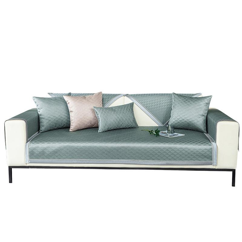 Подушка для дивана из ледяного шелка, летняя подушка для сиденья, летняя крутая подушка, нескользящий кожаный чехол для дивана, чехол на спинку, полотенце