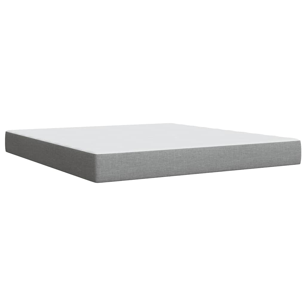 Box Spring Bed with Mattress Light Grey 180 x 200 cm Fabric