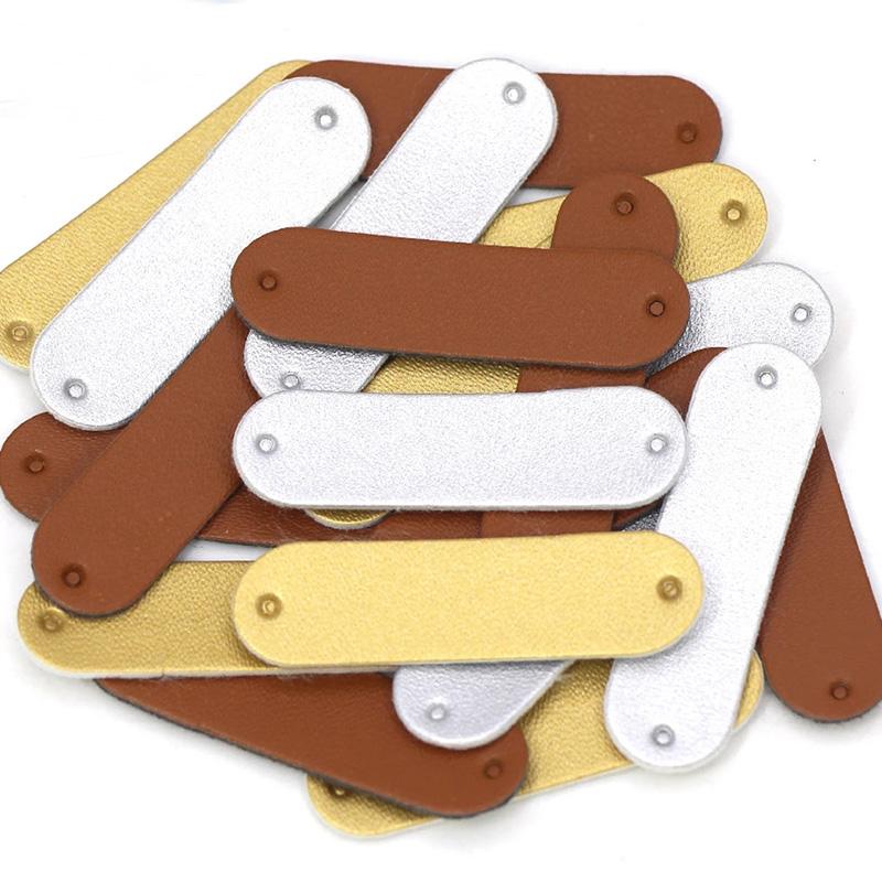 20pcs Blank PU Leather Labels For DIY Craft Sewing Garment Accessories Vintage Jeans Bags Tags Decor Supplies