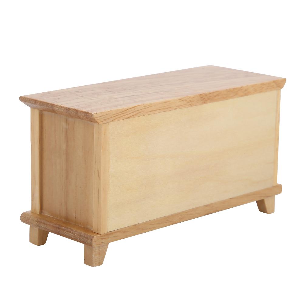 1:12 Scale Storage TV Cabinet ature Wooden Furniture Children Gift White