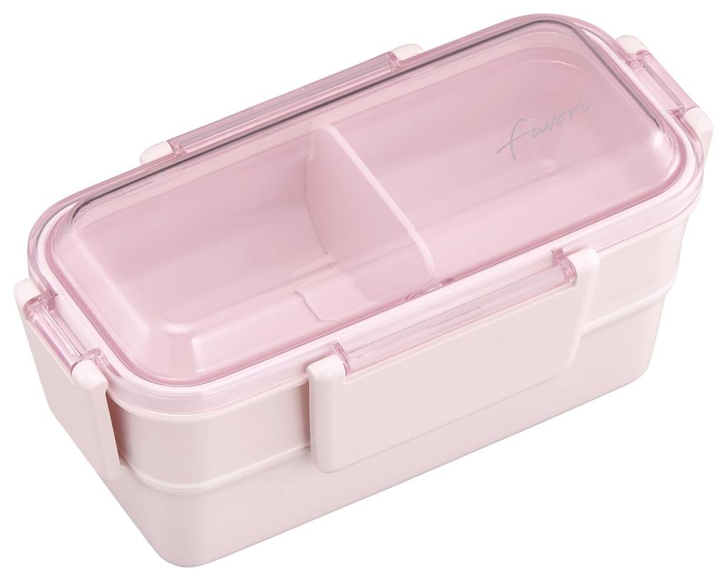 OSK DISH UP LUNCH Lunch Pink Dishwasher and Microwave Safe with Dividers Two-Tier Box, [PCW-600S]
