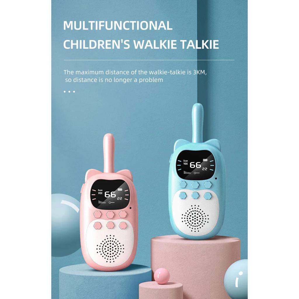 2 шт., детская рация, перезаряжаемая, 1000 мАч, портативная, 0,5 Вт, 3 км, радиоприемопередатчик, домофон для детей, игрушки, подарки на день рождения