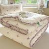 Thickened Winter Lace Pom-pom Quilt Comforter – Warm Cotton for Single/Double Dormitory, Spring/Autumn