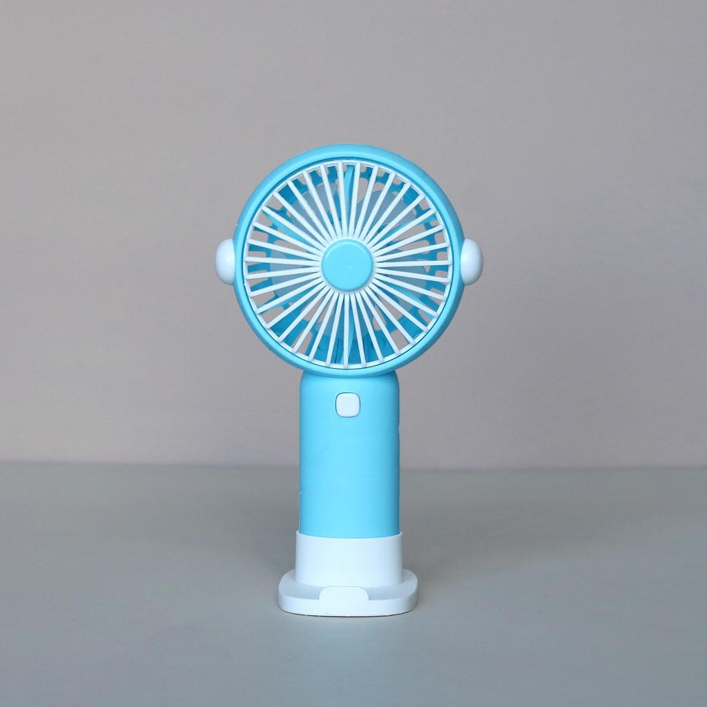 Rechargeable Handheld Cartoon Mini Fan with Base - Portable, Creative, Desktop-Friendly