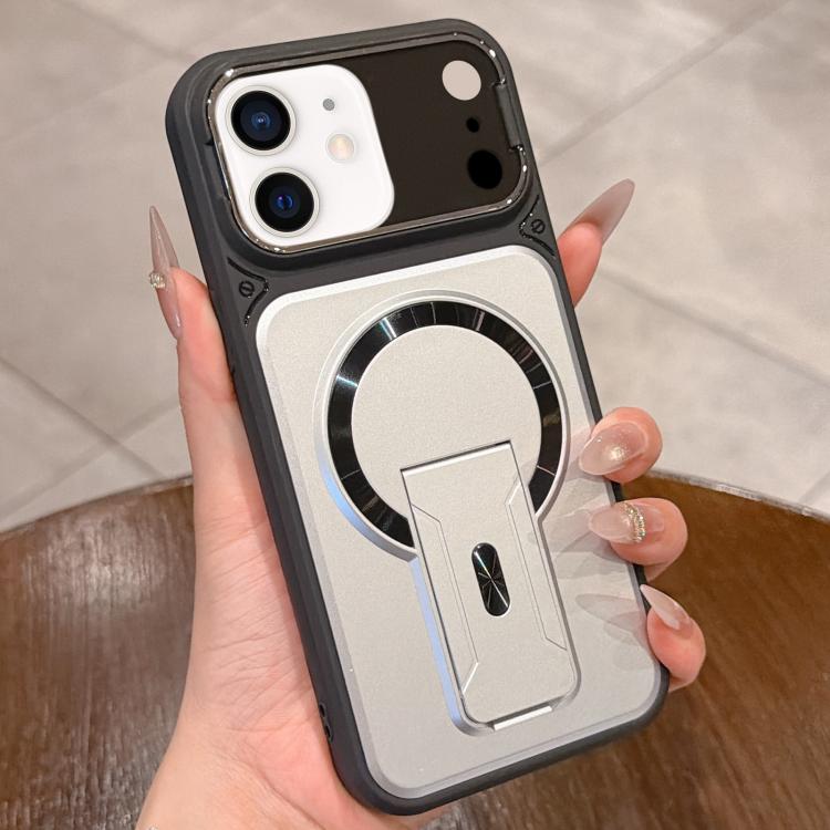 Shockproof Lens Cover Magnetic Phone Case for iPhone 18, Hidden Kickstand TPU Acrylic Protective Cover