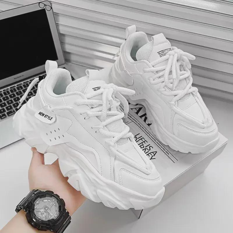 Мужские летние дышащие кроссовки Black Warrior Trendy - толстая подошва, универсальные, модные, черные кроссовки Dad