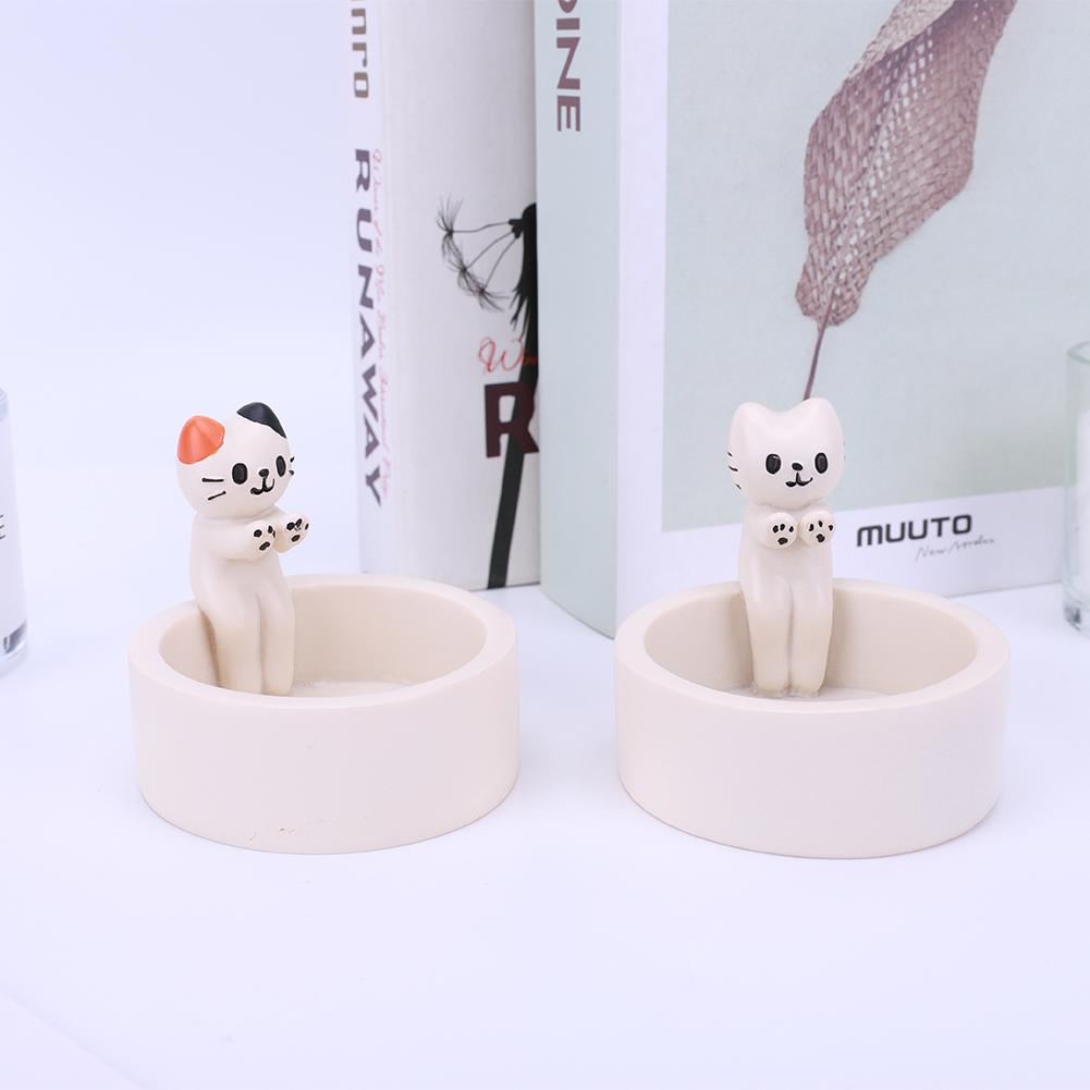 Cartoon Kitten Candle Holder Creative Kitten Aromatherapy Candlestick Kitten Warming Paws Candlestick Gift for Cat Lover