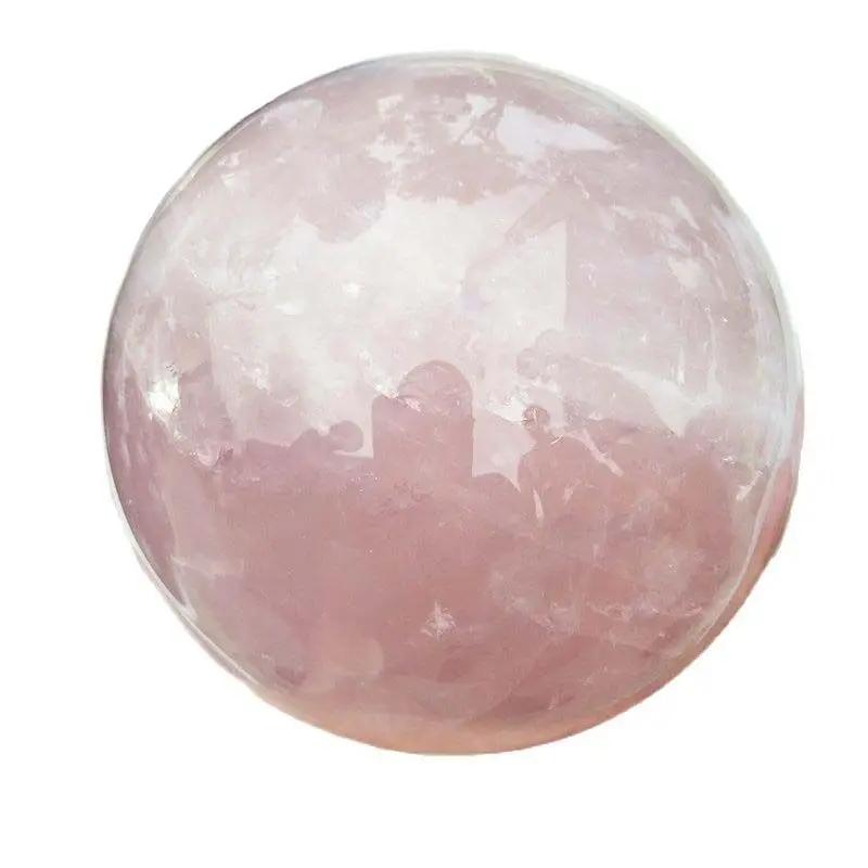 100mm diameter 100% natural pink rose crystal ball treatment wind water ball sale + free delivery