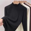 Semi-turtleneck Double-sided Velvet Thickened German Velvet Bottoming Shirt Women's Autumn and Winter with New Velvet Thermal Clothing Top