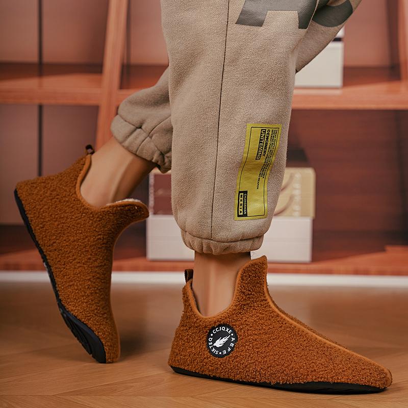 Новинка 2023 года, зимняя бархатная пара обуви, большие размеры, кокосовая обувь, повседневная обувь, туфли без шнуровки для ленивых