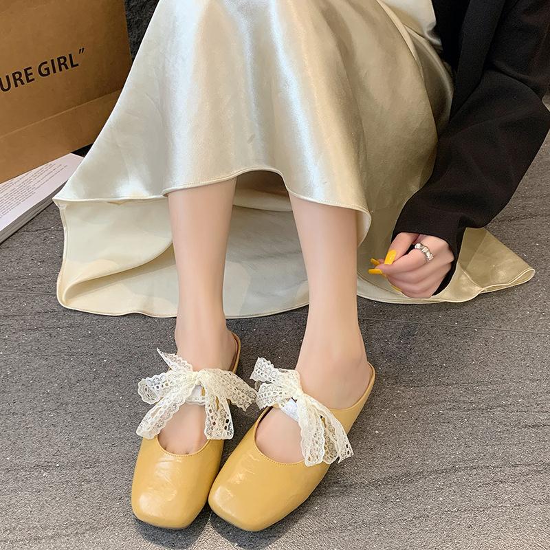 Fashion Slippers Women Summer Shoes Cover Toe Square Heel Block Mary Janes Shoes Women Flip Flop Outdoor Ladies Slides Square Heel Cover