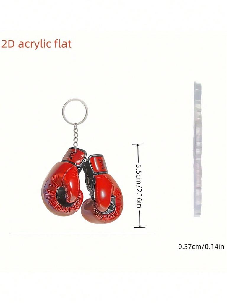 Boxing glove keychain, simple style, men's creative keychain, backpack pendant, round buckle easy to install