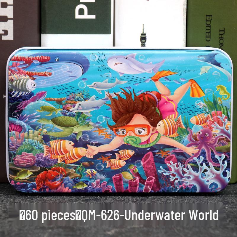 60-Piece Cartoon Puzzle Tin Box for Toddlers Aged 3-6 – Early Education and Intellectual Development Toy for Boys and Girls