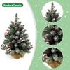 20 Inch Small Christmas Tree Tabletop Decor with Warm White LED Light String Red Fruit Plastic Pine