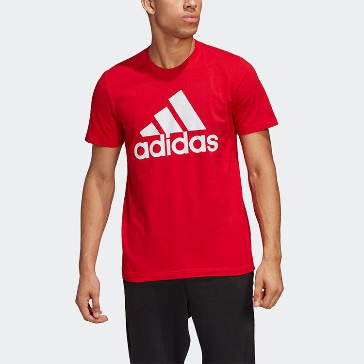 adidas Футболки Мужские Красные С Круглым Вырезом Средней Посадки Прямой Крой FL3943