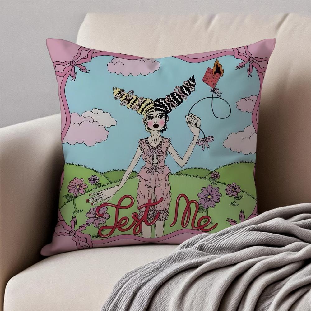 Singer MMelanie Martinez Cushion Cover Pillowcase Antidustmite Invisible Zipper Short Plush Sofa Cushion