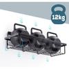 4x Metal Black Self-Adhesive Wall Mounted Bathroom Shower Shelf