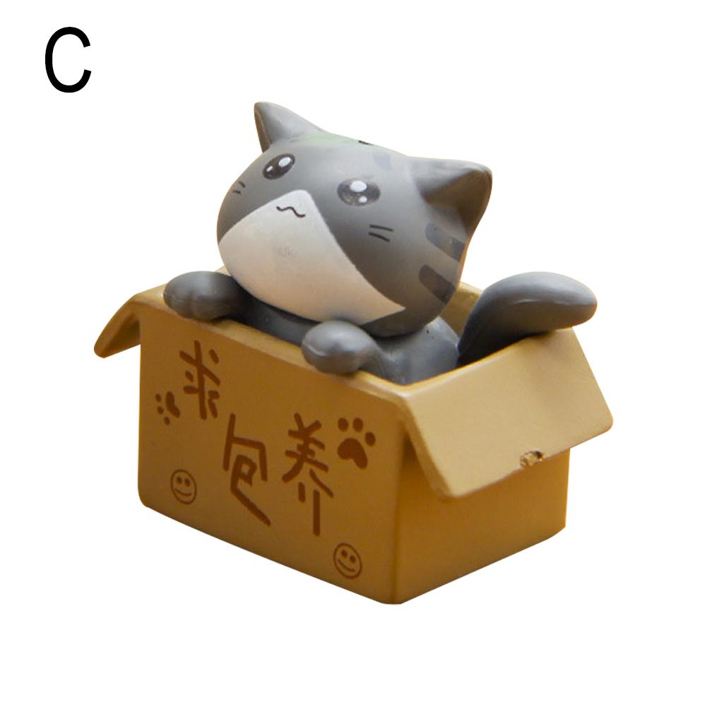 Kawaii Мини Кошка Украшение Котенок Коробка Статуэтка Подарок Для Детей Детское Украшение Игрушка Фигурки Главная Min G9B7