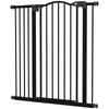 Pressure Fit Dog Stair Gate No Drilling Safety Gate Auto Close for Doorways, Hallways, 74-94cm Adjustable, 94cm Tall, Black