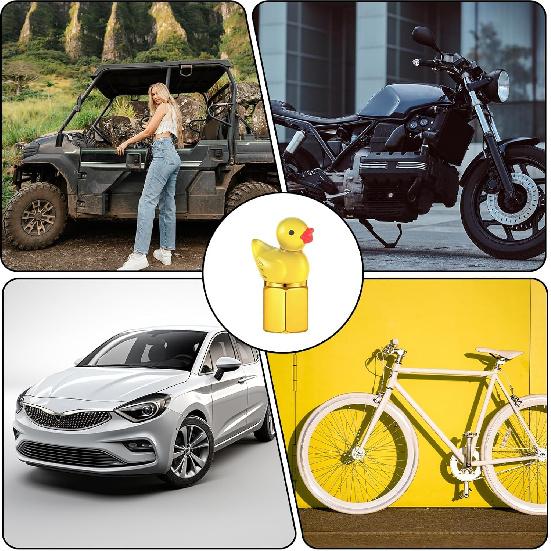 4 Pcs Cute Duck Tire Valve Stem Cap, Decorative Tires Valves Caps, Glow in The Dark Tire Valve Caps, Wheel Accessories, Universal for Cars,