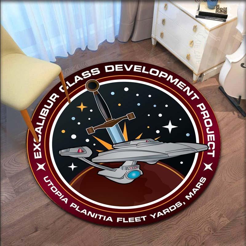 Круглый ковер с логотипом Star Trek, декоративный ковер для гостиной, дверной коврик, коврик для ванной, сувенир, украшение дома, ковры для гостиной