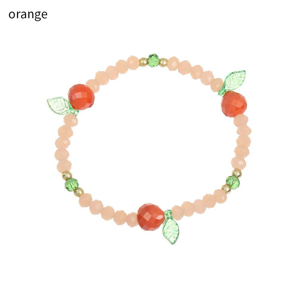 Women Girl Sweet Fruit Crystal Beaded Bracelet Bangles Glass Crystal Stone Elastic Rope Bracelets