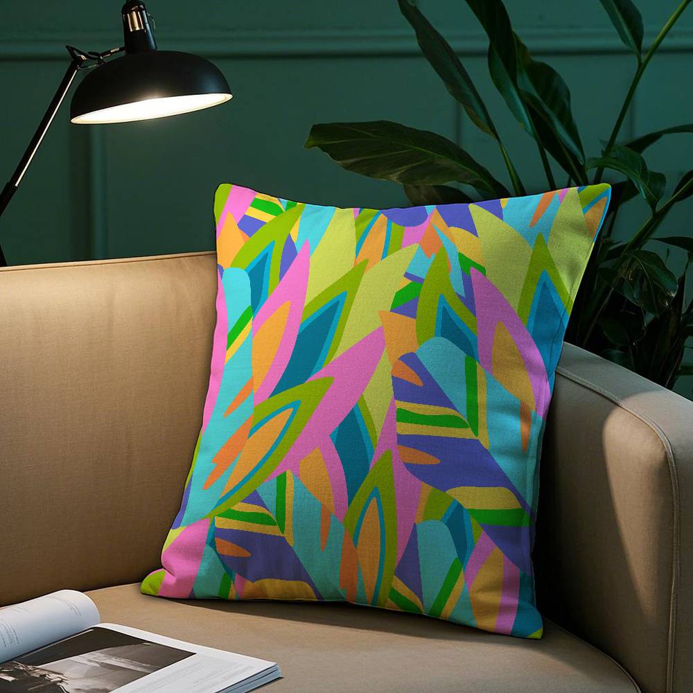 Абстрактный красочный узор Наволочка Плюшевая ткань Мягкая наволочка Двусторонняя печать Чехол на подушку для дивана Декоративная подушка