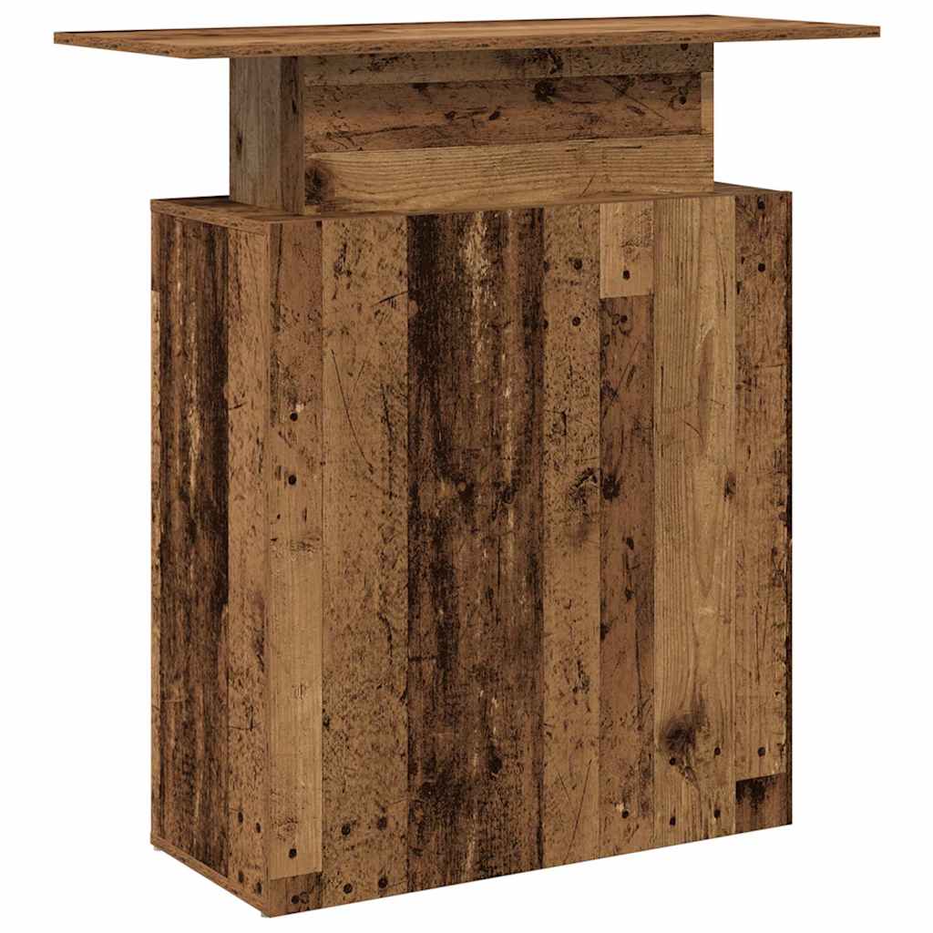 Reception Desk with Rustic Wood Look 100 x 40 x 104 cm Engineered Wood