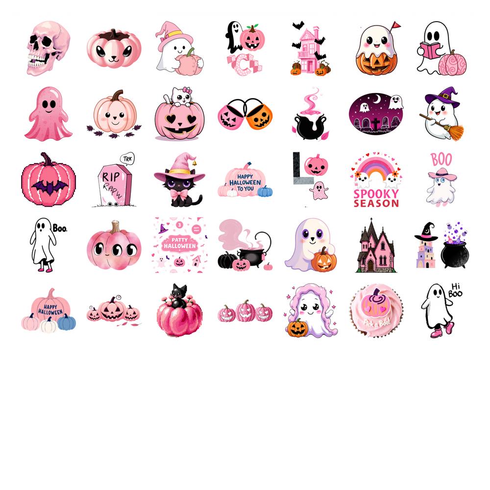 35pcs Whimsical Halloween Stickers Cute Witch DIY Stickers Funny Stickers For Laptop Luggage Scrapbook Diary Sticker DIY