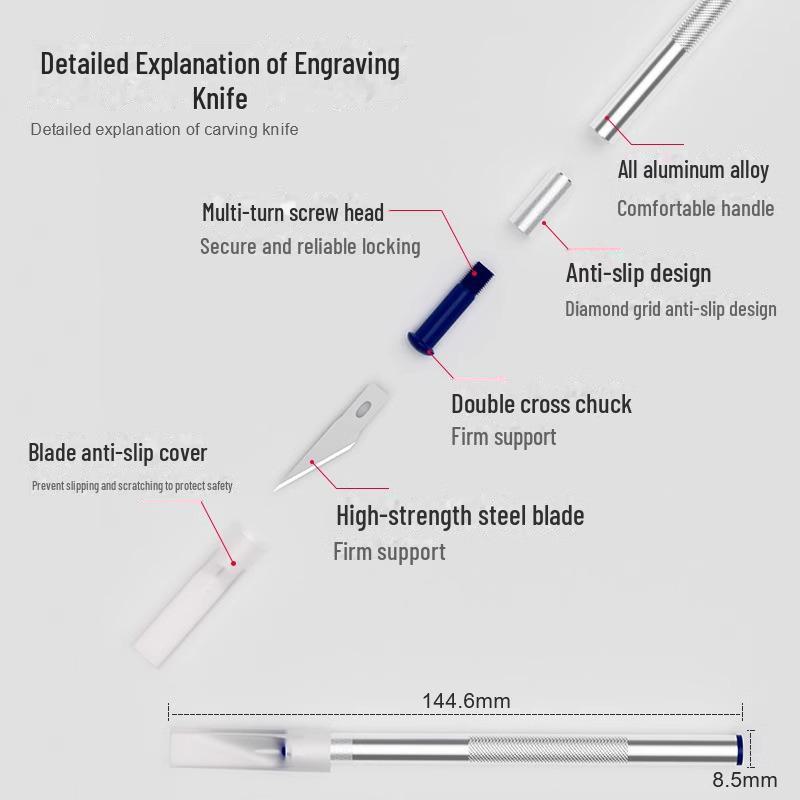 Многофункциональный нож из алюминиевого сплава для резьбы, резки бумаги и обоев