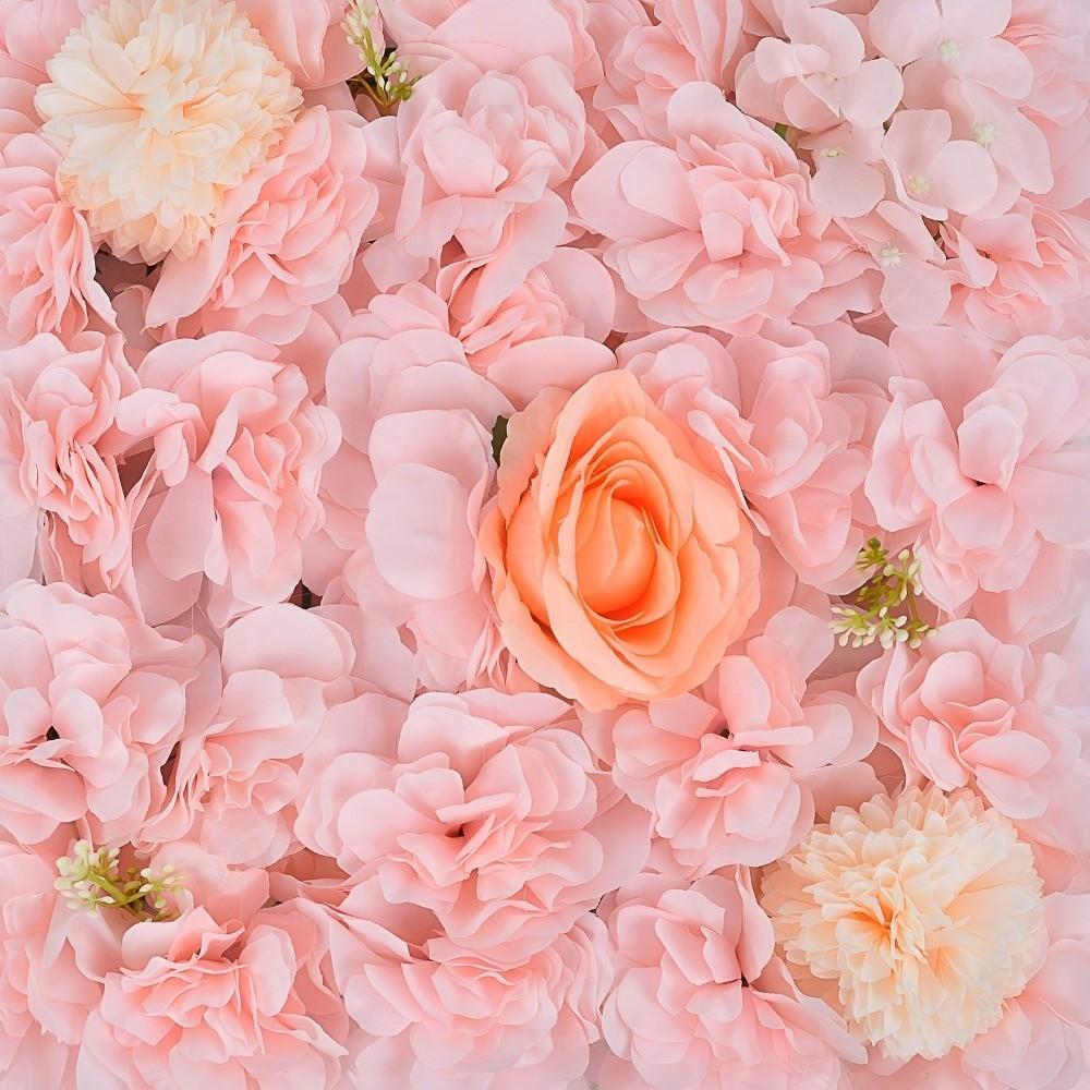 33x33cm Panel Simulation Flower Wall Pink Silk Artificial Flower Backdrop Wedding Decor