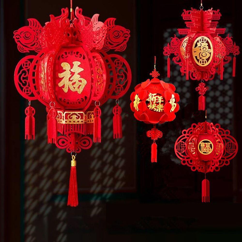 Non-woven 2025 Chinese Lantern Spring Festival Decoration Chinese New Year Lantern