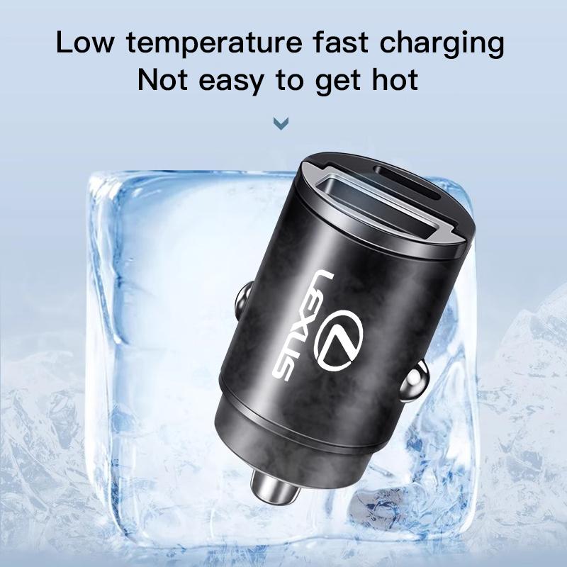Car Mini Stealth Charger USB Type-C Fast Charging Adapter Accessories For Lexus IS250 IS200 CT200h GS300 LS430 RX450h LX570 IS30
