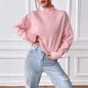 Womens Short Sweater Fall Winter High Neck Pullover Solid Color Loose Casual Basic Top M649