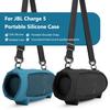 Premium Silicone Cover Case with Strap for JBL Charge 5 Speaker Offers Anti-Fall Protection and Portability
