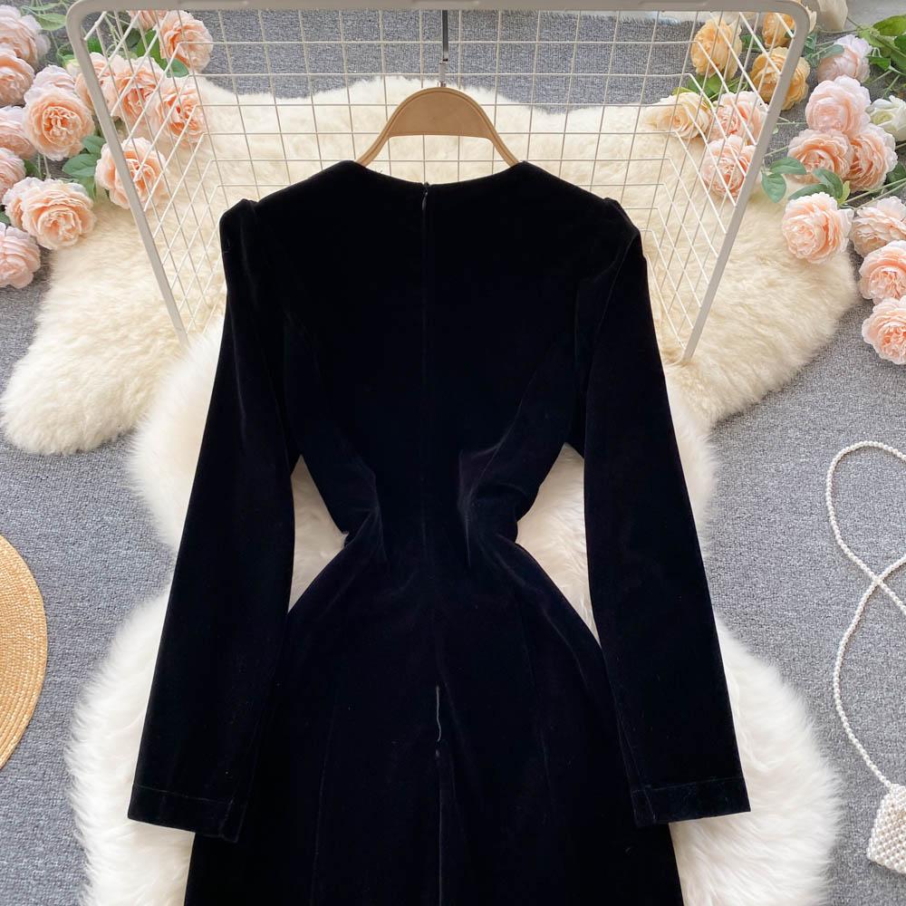 Высокое качество осень-зима женское винтажное бархатное вечернее платье модное длинное миди с квадратным воротником тонкое облегающее велюровое платье-карандаш с разрезом