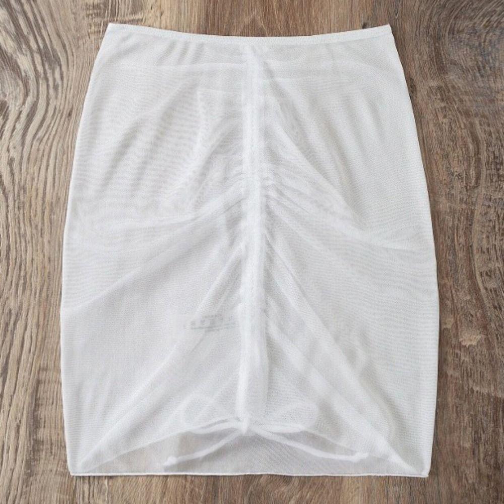 Translucent Gauze Skirt Solid Hip Skirt New Beachwear Seaside