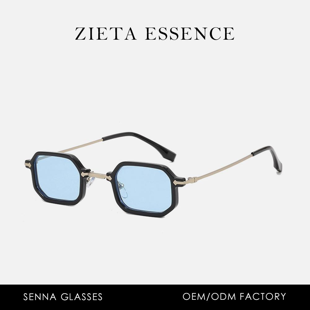 Small Square Metal Sunglasses Anti-Blue Outdoor Sunshade Glasses Square Retro Sunglasses