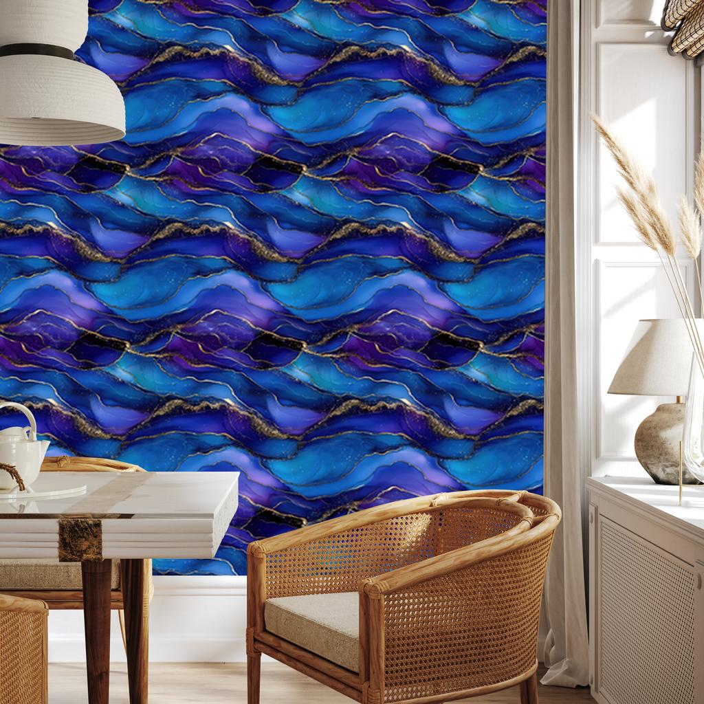 Wallpaper Ink blue, navy blue, indigo and violet 50x1000