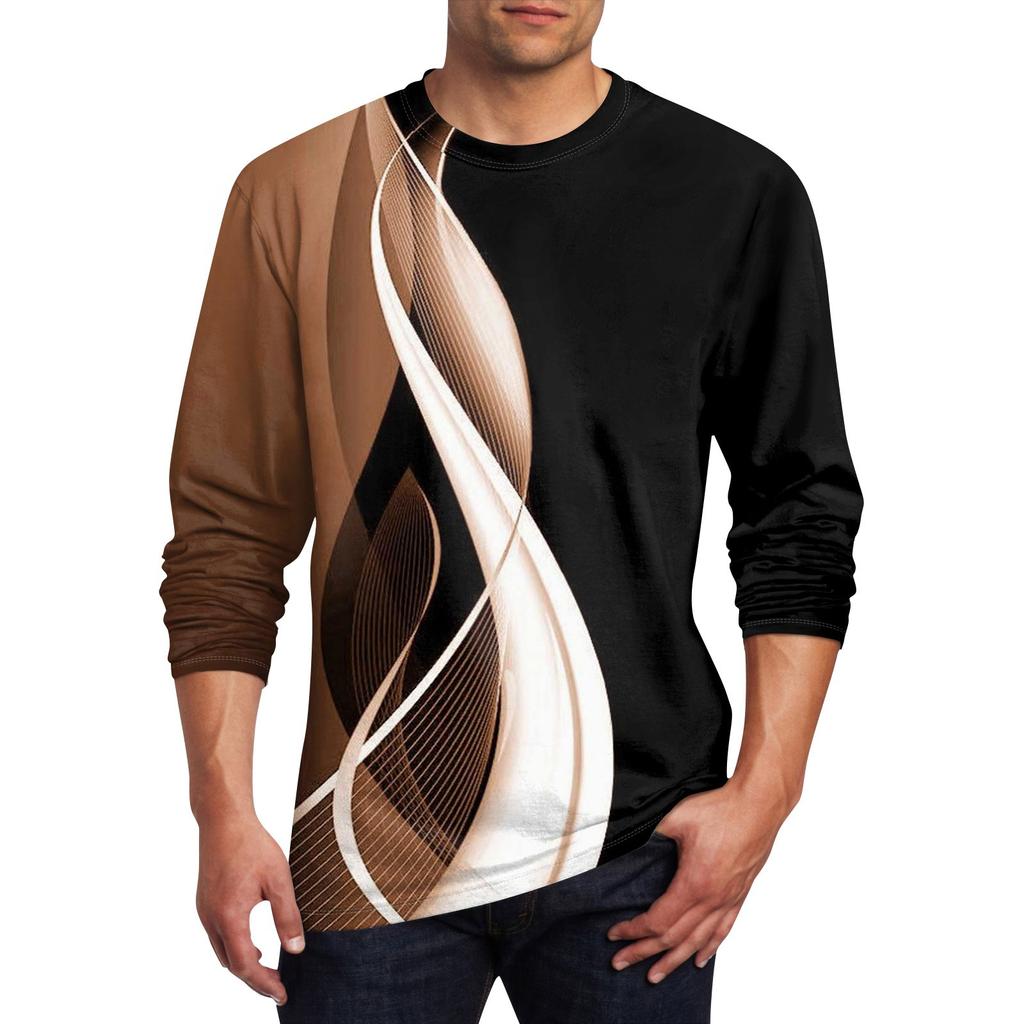 Men's T Shirt O-Neck Clothing Apparel Outdoor Long Sleeve Print Fashion Designer Vintage