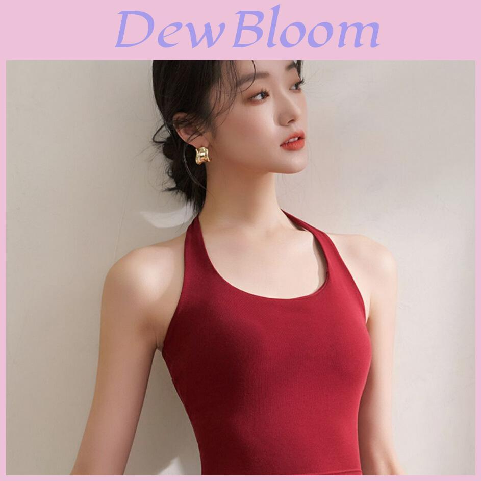 Cotton Sleeveless Tank Top For Women With Backless Design And Chest Pad For Summer Casual Wear