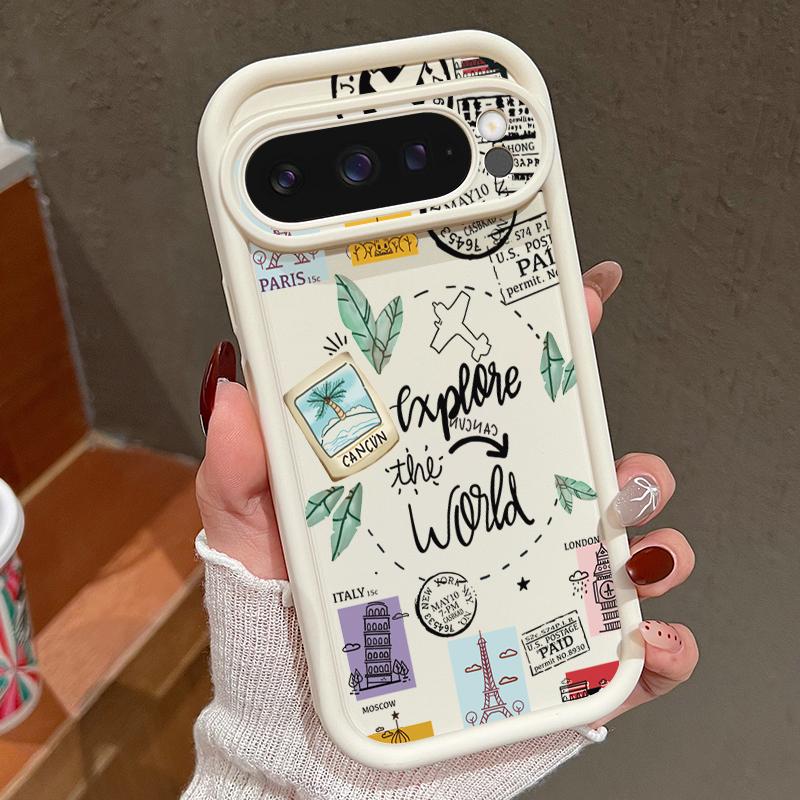 Чехол из ТПУ с рисунком карты путешествий для Google Pixel 10 8 7 Pro Pixel 9 Pro XL Противоударный Мягкий Силиконовый Чехол для Телефона для Google Pixel 8A
