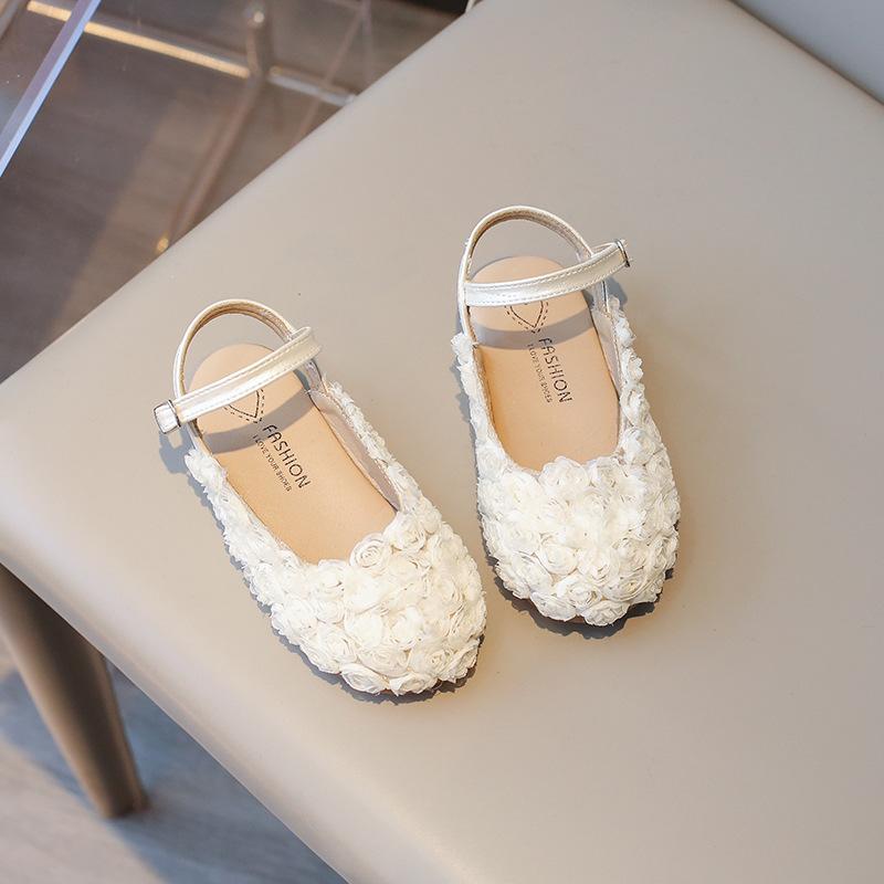 Cover Toe Children Shoes Girls Sandals Lace Flower Designer Sandal for Girl Princess Slingback Shoes Nice Rose Shoes Kids H02273