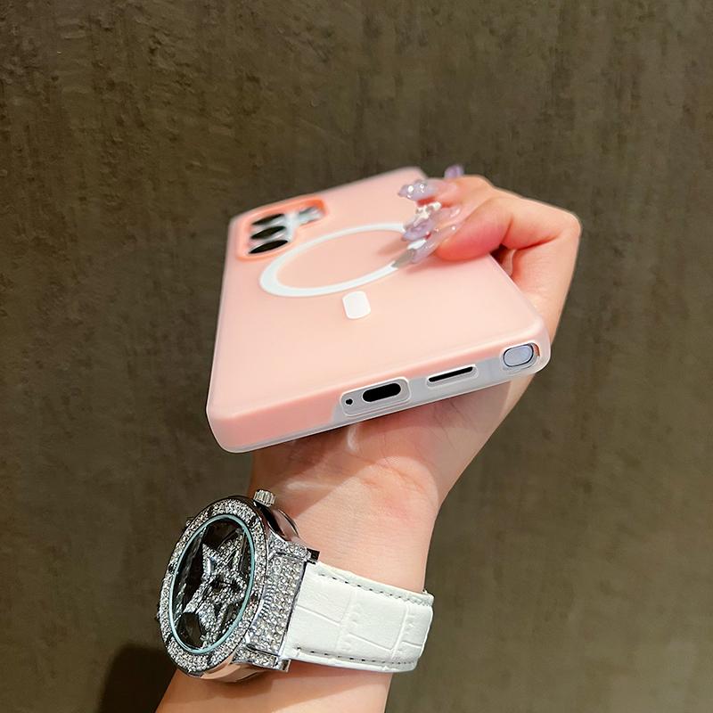 Роскошный матовый чехол для телефона Candy Magsafe с беспроводной зарядкой для Samsung Galaxy S25 Plus S24 FE S23 S22 Ultra 5G Магнитная бамперная накладка