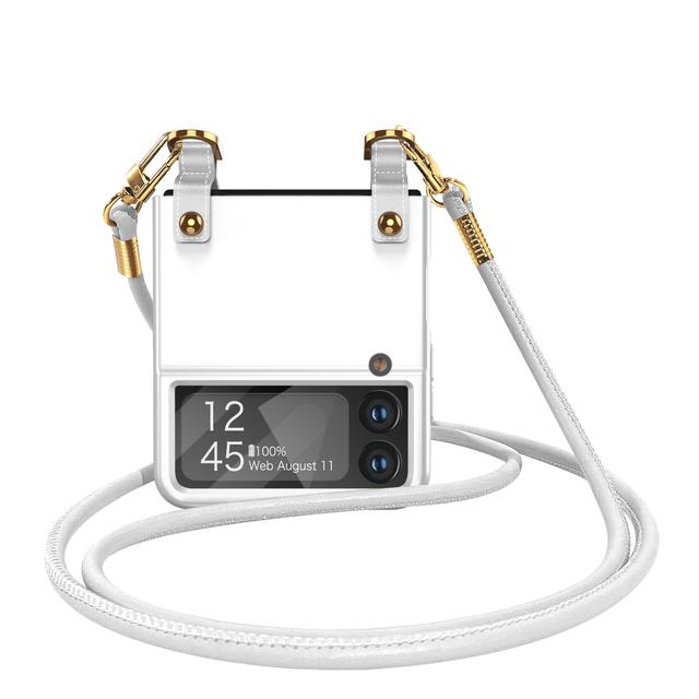 Чехол Flip 4, модный чехол через плечо для Samsung Galaxy Z Flip 3 4 5g Flip3 Flip4, чехол для телефона с защитой от падения, с защитной пленкой