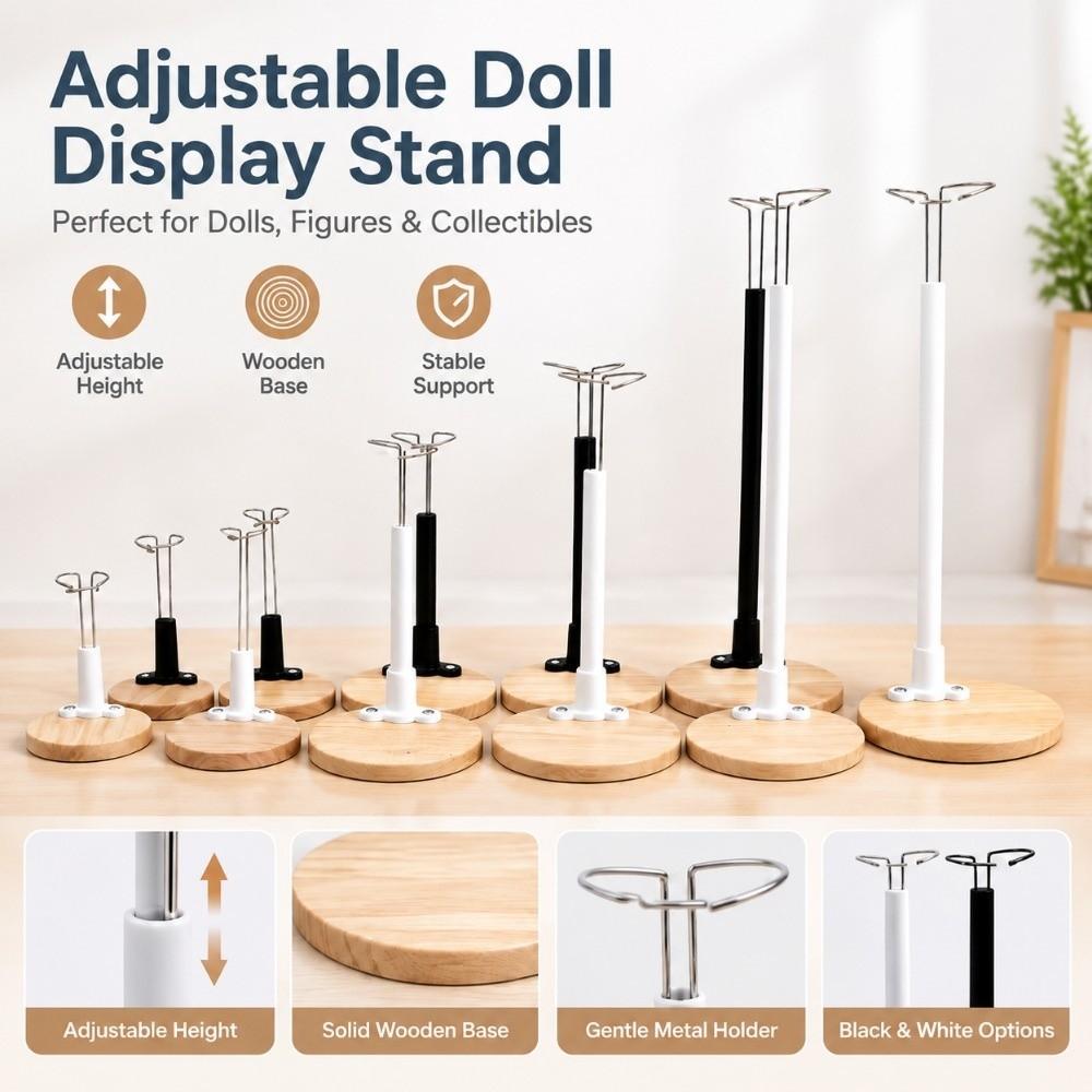 Metal Wire Support Doll Display Stand Adjustable Height Doll Stand for Fashion Dolls
