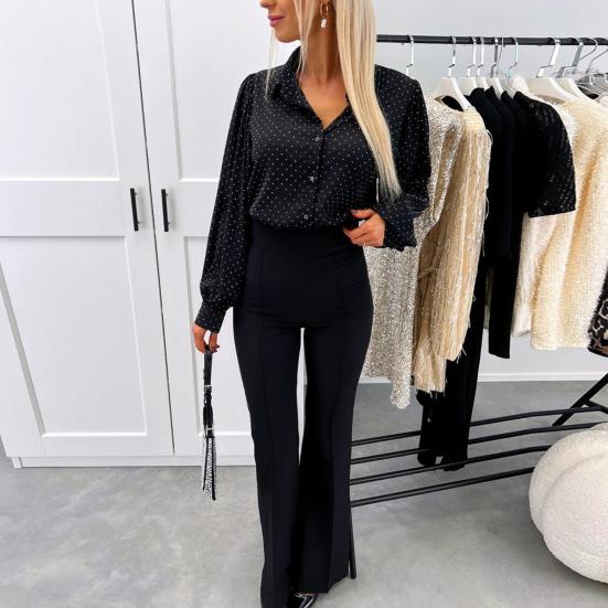 Женская рубашка с лацканами и длинным рукавом, однобортная рубашка, повседневная, для поездок на работу, свободный крой