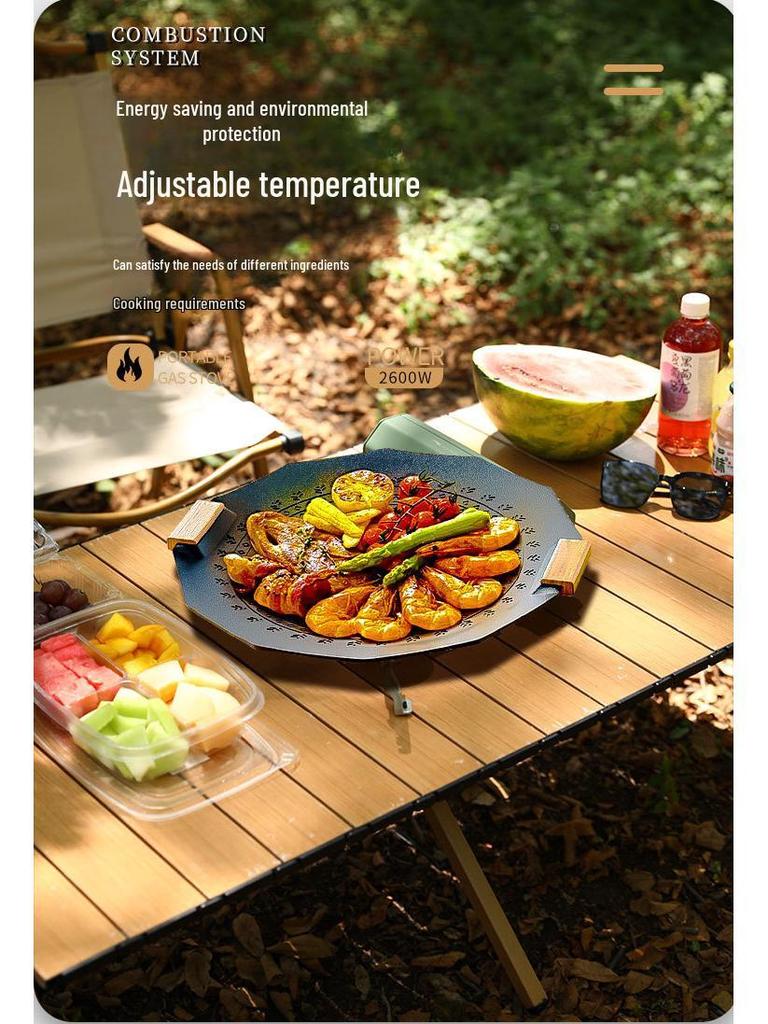 Compact Outdoor Folding Gas Stove for Camping, Hot Pot, Tea, and Magnetic Stove Cooking.