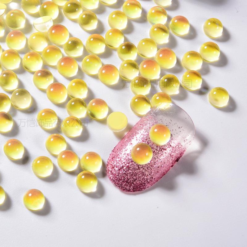 Кристалл Стеклянный Мокко Полукруглый Жемчужный Ногтевой Шарик Diy Nail Art Человек Рыбка Бусина Красота Мобильные Телефоны Аксессуары